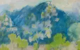 Carl Sprinchorn, Mountain Blossoms, Pastel on paper