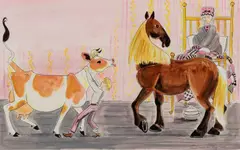 Dahlov Ipcar, Bedroom Invasion, 1972, Watercolor on paper