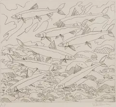 Neil Welliver, Smelts, 1977, Etching