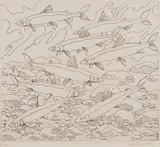 Neil Welliver, Smelts, 1977, Etching