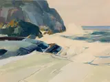 Karl Schmidt, Crashing Waves, Likely Monhegan, Watercolor and gouache on paper