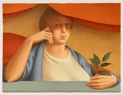 George Tooker, Woman with a Sprig of Laurel, 1992, Screen print