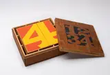 Robert Indiana, Numbers, 1966, Set of 4 color screenprints on wood panels in wood box with screenprint lid