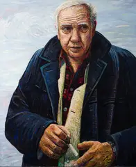 Jon Imber, Portrait of Philip Guston in Pea Coat, 1982, Oil on canvas