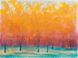 Wolf Kahn, Orange to Red, Pastel on paper