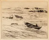 Charles Herbert Woodbury, Easterly Coming, 1925, Etching
