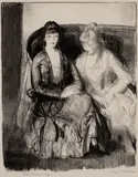 George Bellows, Emma and Marjorie on a Sofa, 1921, Lithograph