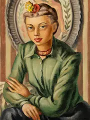 Adelaide Briggs, Portrait of a Woman in Green, c. 1940, Oil on linen