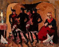 James Fitzgerald, Study of Dancers, Oil on canvas