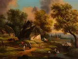 Victor de Grailly, Farm Cottage, Oil on canvas
