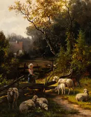 John Knox, Shepherdess, Oil on canvas