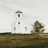 Ronald Frontin, Finnish Church, 1992, Watercolor on paper