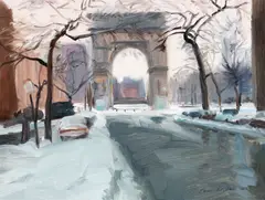 Evan Carter Wilson, "Washington Square Arch" New York City, 1986, Oil on masonite