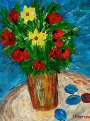 Ivan Ivarson, Flower Bouquet, Oil on canvas