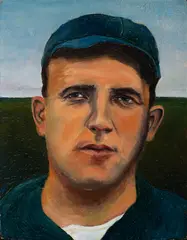 Eddie Cicotte by Jessica Gandolf, 1990, Oil on board, offered Apr 2026
