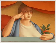 George Tooker, Woman with a Sprig of Laurel, 1992, Screen print