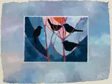 Betty Bryden, Earthwork: Winter Sunset Silouhette [sic], Watercolor and ink on paper