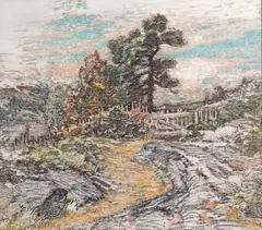 Walter Griffin, Old Gateway, Norway, 1911, Oil and pencil on canvas