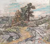 Walter Griffin, Old Gateway, Norway, 1911, Oil and pencil on canvas