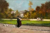 Rhoda Carleton Holmes Nicholls, Stroll in the Park, Oil on canvas