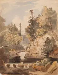 William Thompson Russell Smith, Pool, Franconia Notch, 1848, Watercolor on paper