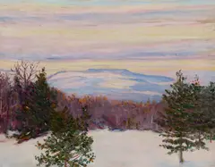 Lilla Cabot Perry, Winter Landscape at Dusk, Oil on canvas