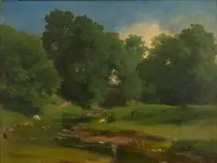 George Inness, Study for 'Heron Brook', c. 1854, Oil on board
