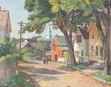 Aldro Thompson Hibbard, Street in Rockport, Oil on canvas