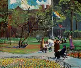 Louise Upton Brumback, May Day, Boston, 1918, Oil on canvas