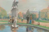 Arthur Clifton Goodwin, The Marble Lady, Public Garden, Boston, 1904, Pastel on paper laid to panel