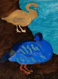 Sally Michel Avery, Two Fowl, 1964, Oil on canvas