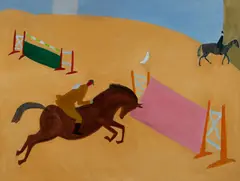 Sally Michel Avery, Approaching the Fence (Show Horse), 1968, Oil on canvas