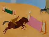 Sally Michel Avery, Approaching the Fence (Show Horse), 1968, Oil on canvas