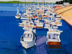Alfred Chadbourn, Boatyard, Oil on canvas