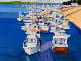 Alfred Chadbourn, Boatyard, Oil on canvas