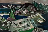 Howard Rackliffe, Monolithic Vista, Mixed media on board