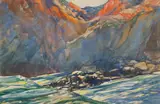 Charles Herbert Woodbury, "High Tide, Narrow Cove" Ogunquit, Maine, 1930, Watercolor and pencil on paper
