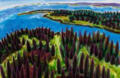 Eric Hopkins, "Spring Point #1" 4.21., 1998, Watercolor and oil pastel on paper