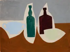 Robert Kulicke, Bottle Still Life, Gouache on paper