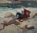 Walter Louderback, Wash Day, Oil on canvas