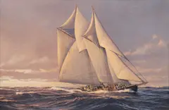 Sailing by Donald Demers, Gouache on board, sold Jan 2026
