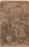 Albrecht Durer, Virgin and Child with Monkey, Etching