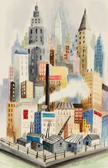 New York by Carl Sprinchorn, Watercolor on paper, sold Aug 2025