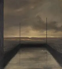On the Dock by Dozier Bell, 1988, Oil on canvas, sold Aug 2025