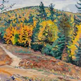 Chris Huntington, Wood Road - October, 1991, Oil on panel