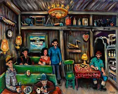 Philip Barter, Interior Rusty Anchor, Steuben, Maine, 1989, Oil on canvas