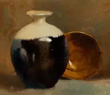 Emil Carlsen, Still Life with Pottery, Watercolor on paper