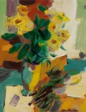 Alex Minewski, Sunflowers, Oil on panel