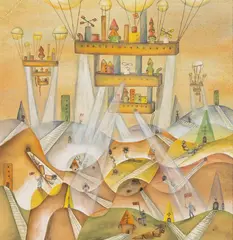 Xul Solar, Villa, 1944, Watercolor on paperboard