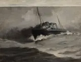 Jesse Leach France, Ship on Stormy Sea, 1894, Oil on canvas